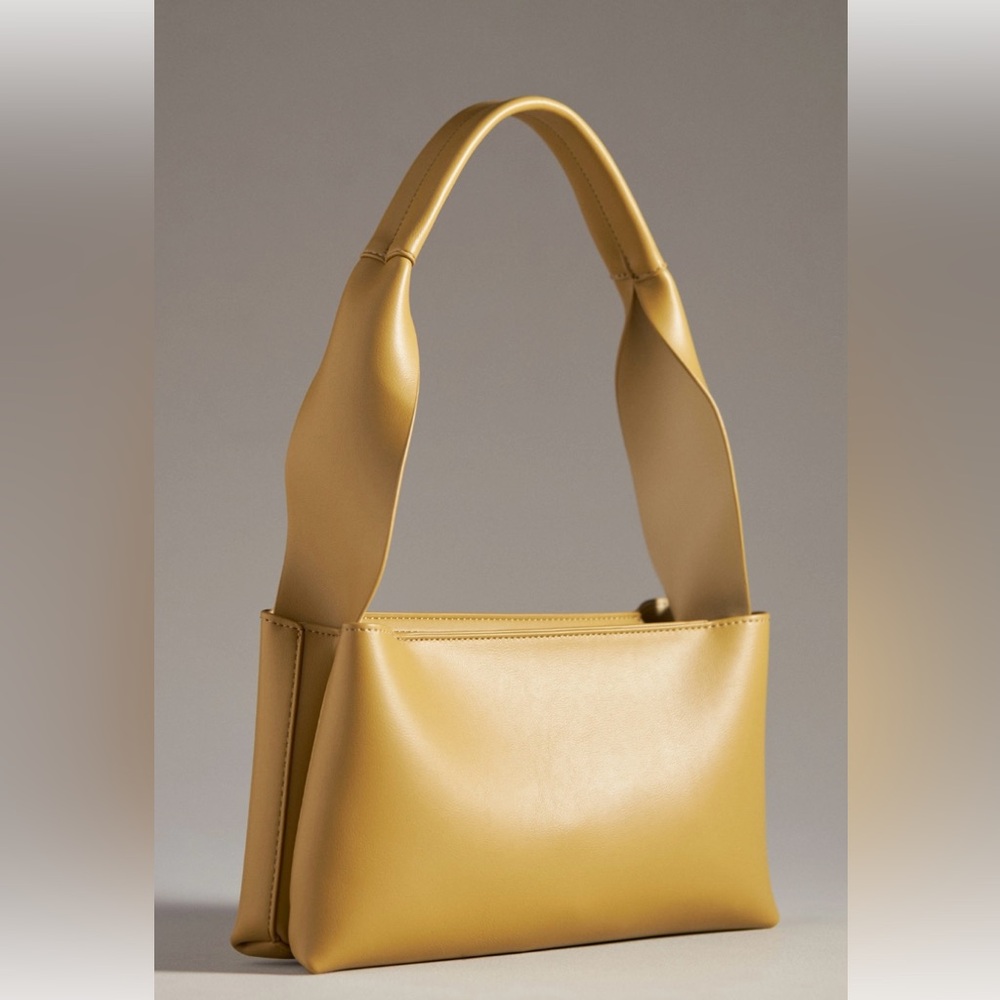 Anthropologie Mustard Yellow Leather Shoulder Bag